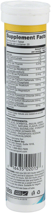 SIS Science in Sport Nutrition GO Hydro Hydration Tablets