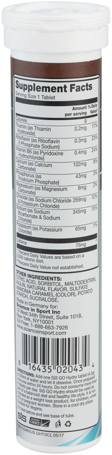 SIS Science in Sport Nutrition GO Hydro + Caffeine Hydration Tablets