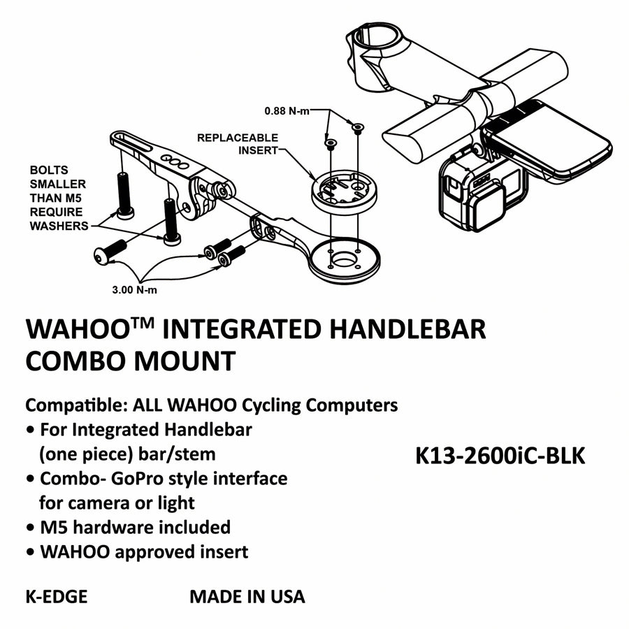 K-Edge Wahoo Integrated Handlebar System Combo Mount
