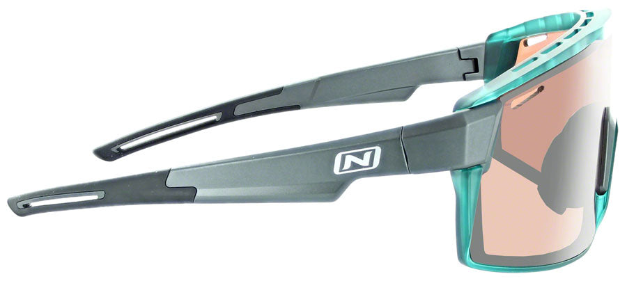 Optic Nerve Fixie Max Sunglasses - Matte Aluminum, Crystal Turquoise Lens Rim, Copper Lens with Silver Flash