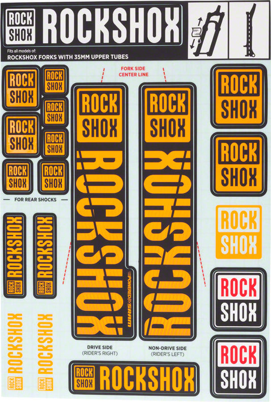 Rockshox Decal Kit Stealth Black - Black