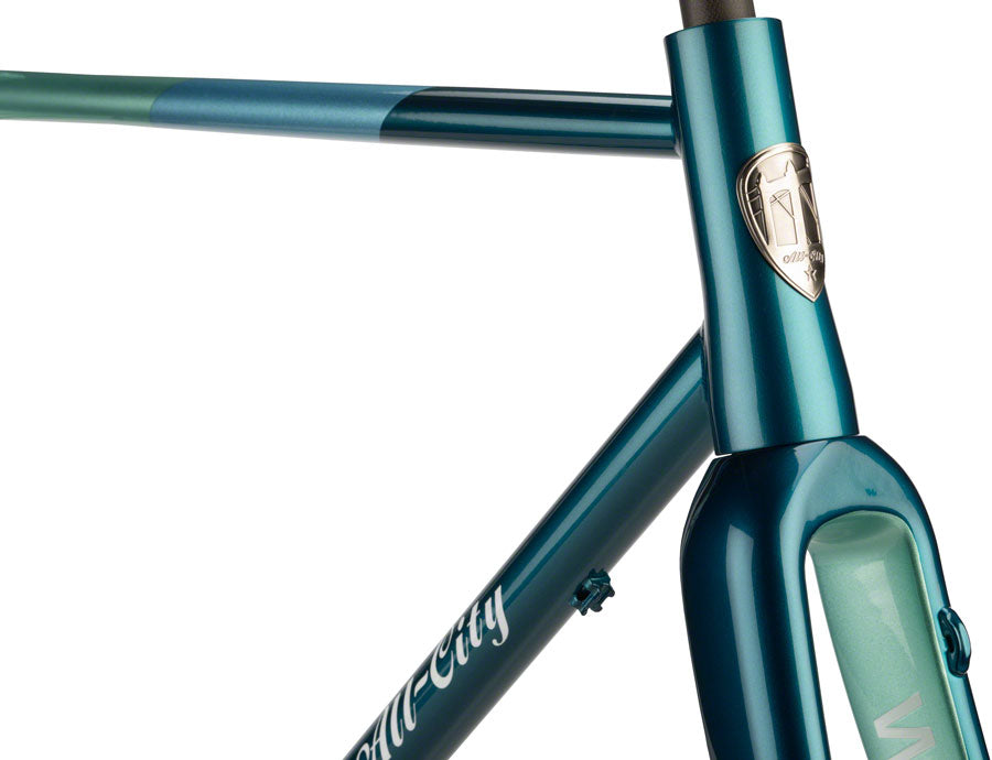 All-City Cosmic Stallion Frameset - Blue/Green Stripes