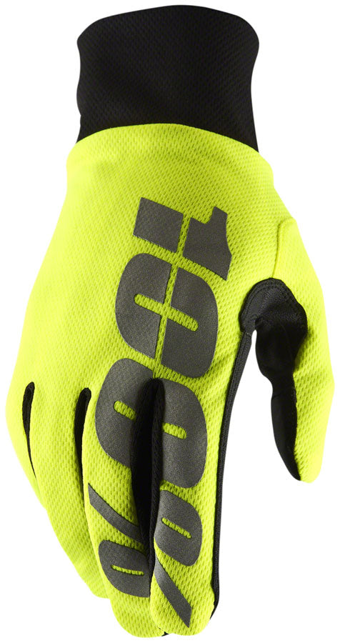 100% Hydromatic Waterproof Glove Neon Yel LG