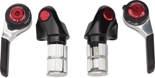 Microshift Bar End Shifter Set 11 Speed Mountain Double Triple Blk - Black