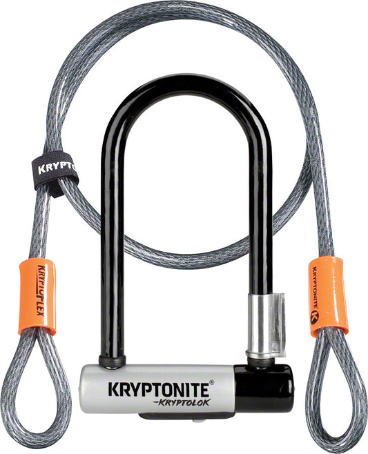 KRYPTONITE KRYPTOLOK U-LOCK - 3.25 X 7 KEYED BLACK INCLUDES 4' CABLE AND BRACKET