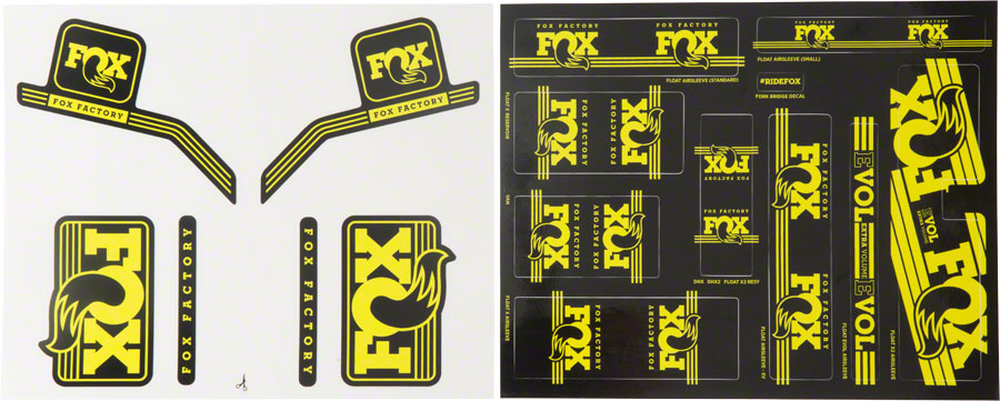 FOX Heritage Decal Kit for Forks and Shocks, Yellow