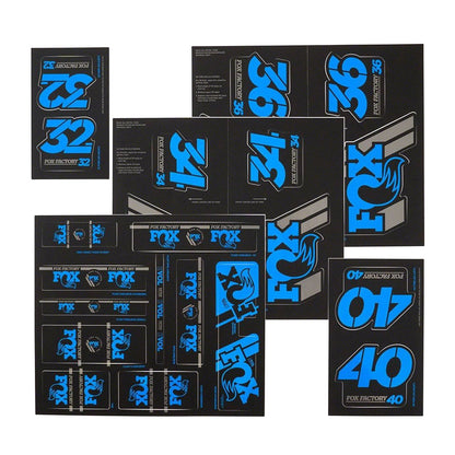 FOX DECAL 2019 AM HERITAGE FORK AND SHOCK KIT BLUE