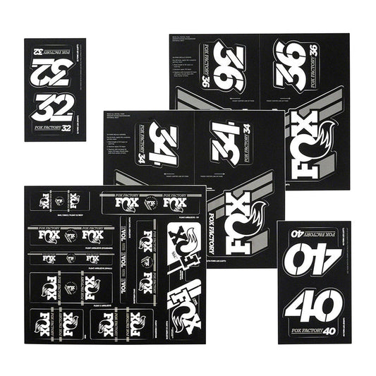 Fox Heritage Decal Kit For Forks And Shocks White Grey - White / Grey