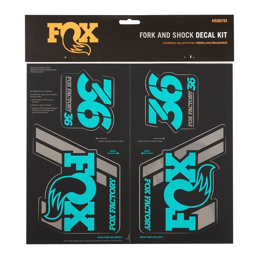 FOX Heritage Decal Kit for Forks and Shocks, Turquoise
