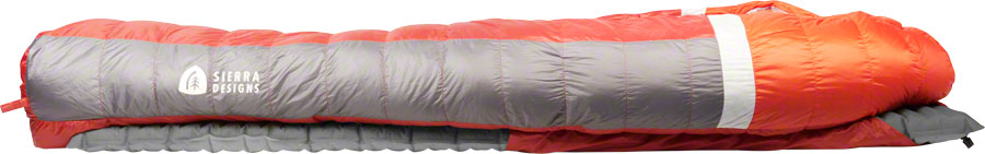 Sierra Designs BackCountry Bed Sleeping Bag, 20F, 700fill DriDown, Regular, Red/Gray