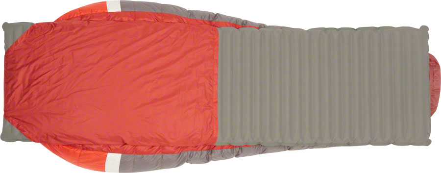 Sierra Designs BackCountry Bed Sleeping Bag, 20F, 700fill DriDown, Regular, Red/Gray