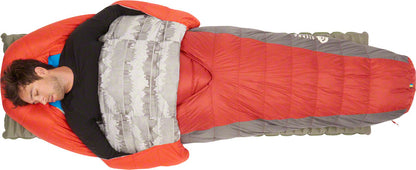 Sierra Designs BackCountry Bed Sleeping Bag, 20F, 700fill DriDown, Regular, Red/Gray