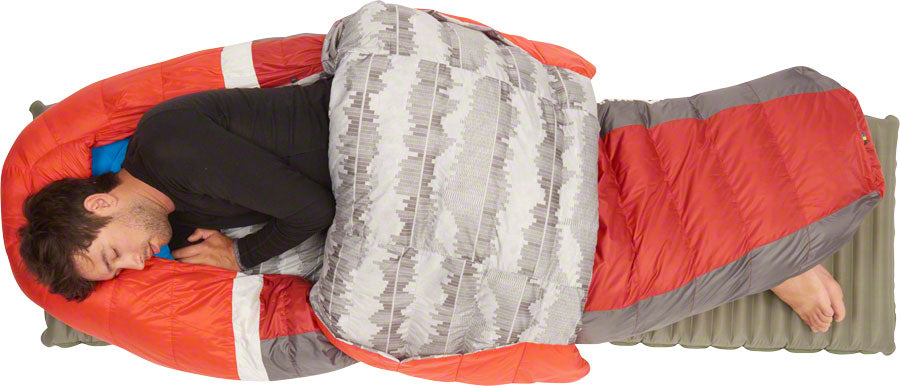 Sierra Designs BackCountry Bed Sleeping Bag, 20F, 700fill DriDown, Regular, Red/Gray