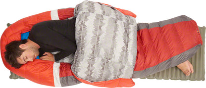 Sierra Designs BackCountry Bed Sleeping Bag, 20F, 700fill DriDown, Regular, Red/Gray