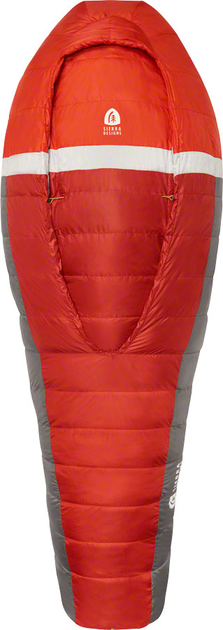 Sierra Designs BackCountry Bed Sleeping Bag, 20F, 700fill DriDown, Regular, Red/Gray