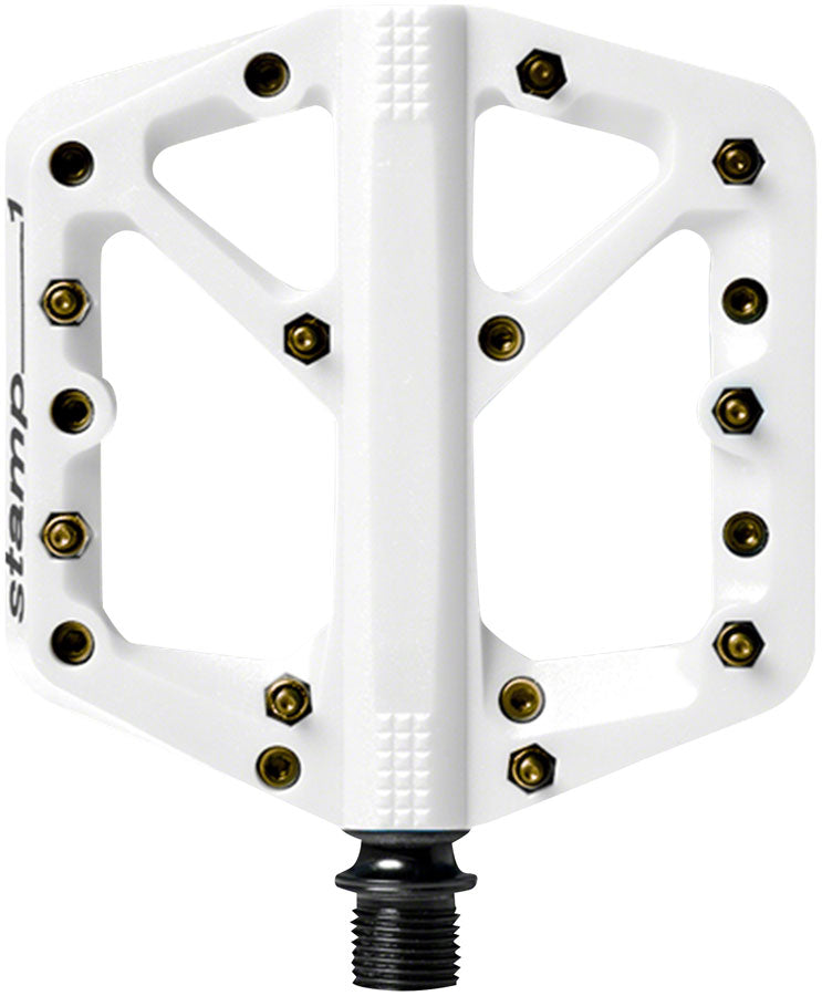 Crank Brothers Stamp 1 Pedals - Platform, Composite, 9/16", White/Gold, Small