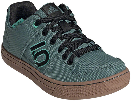 Five Ten Five Ten Freerider Canvas Flat Shoe - Women's, Hazy Emerald/Core Black/Acid Mint
