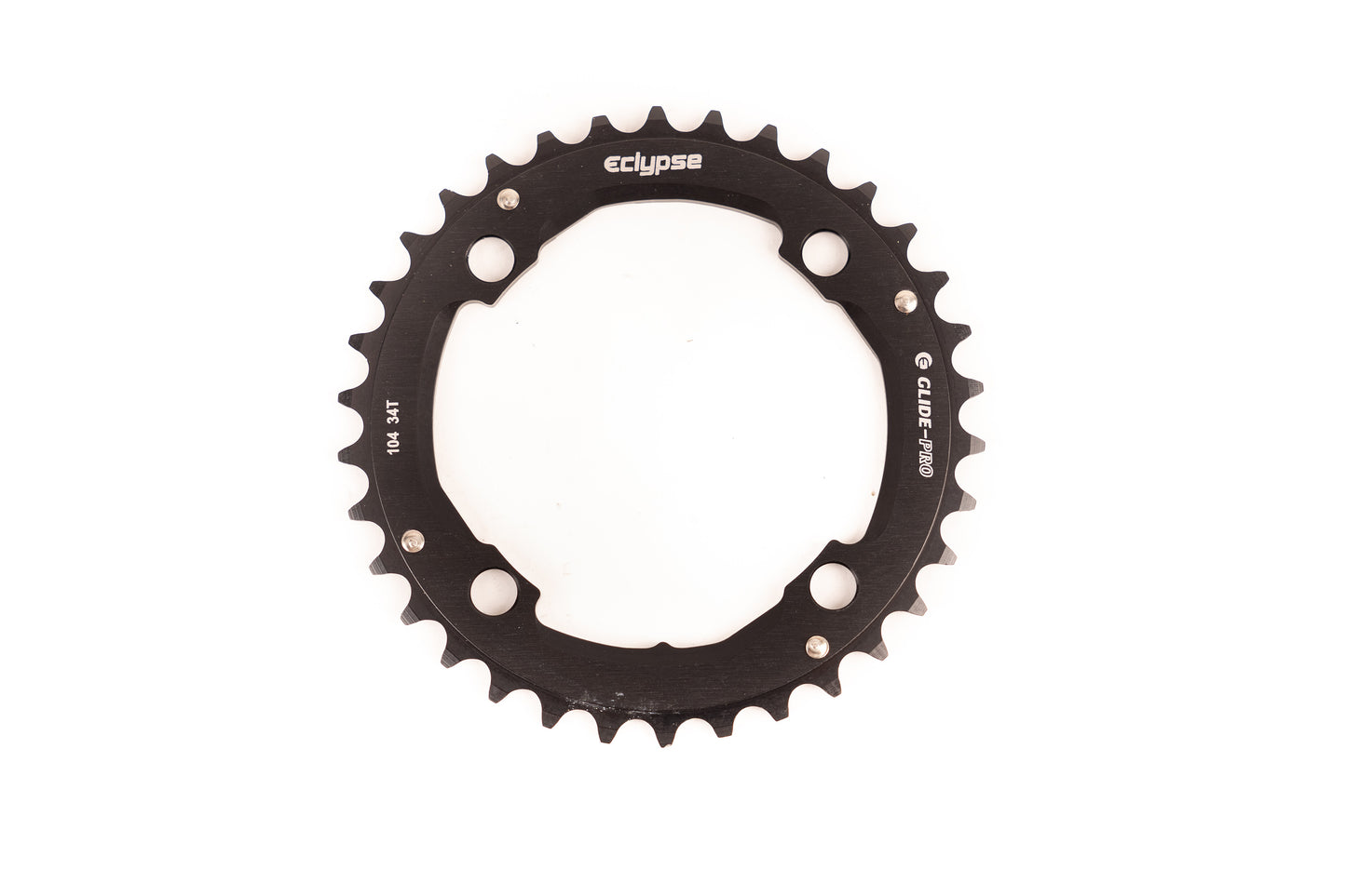 Eclypse Glide-Pro 4-Bolt Middle Chainring 34T 8-10 Spd BCD 104mm Alloy Blk