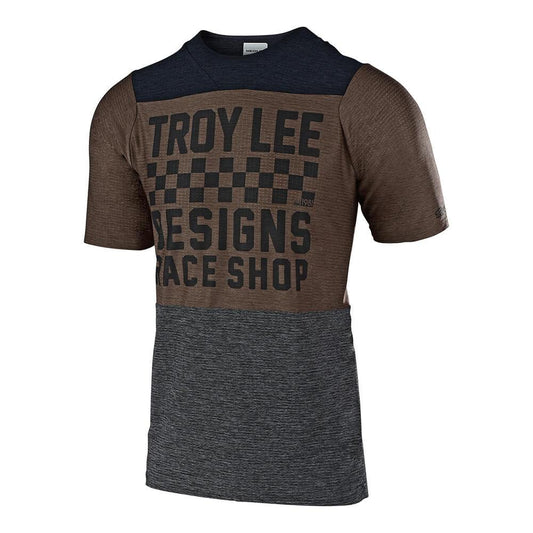 TROY LEE DESIGNS Troy Lee Skyline Air Jersey Checkers Heather Blk/Heather Lt Moka - Black