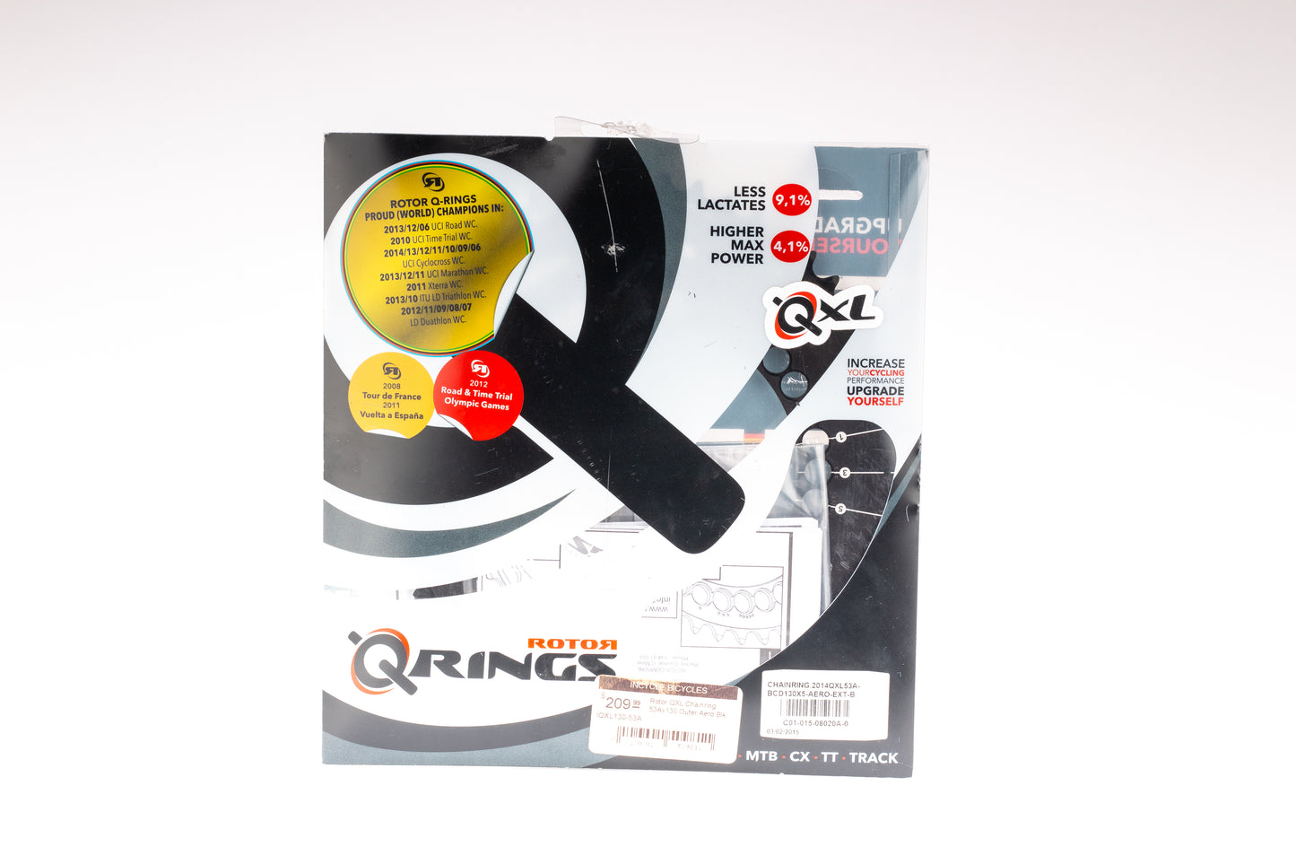 Rotor Qxl Chainring 53Ax130 Outer Aero Blk - Black